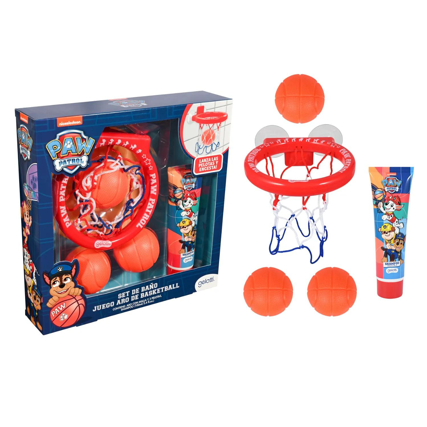 Set de Baño Paw Patrol Shampoo + juego de BasketBall 1