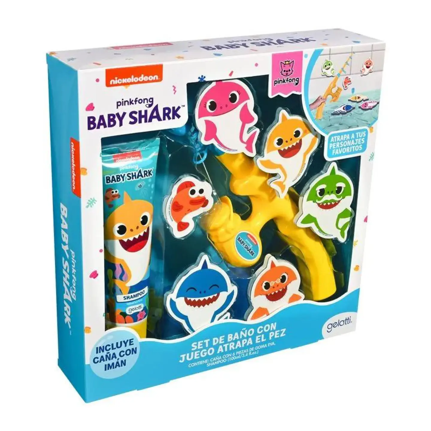 Set de Baño Baby Shark Shampoo + juego de pesca entretenida 3