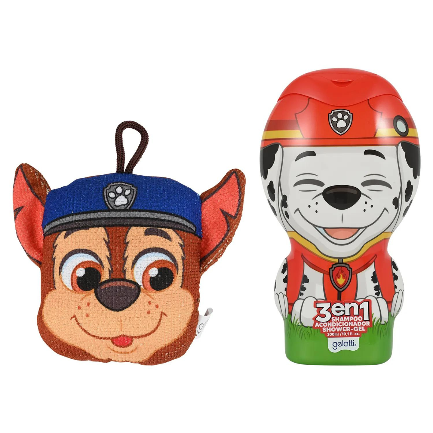 Set de Baño Marshall Paw Patrol- Shampoo 2 en 1 + Esponja de baño Chase 2