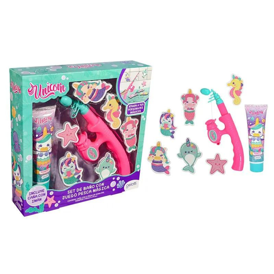 Set de Baño Unicornio Shampoo + juego de pesca entretenida 1