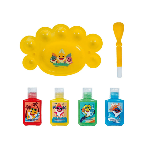 Set BABY SHARK play set - Jabon x 4 + paleta + pincel 