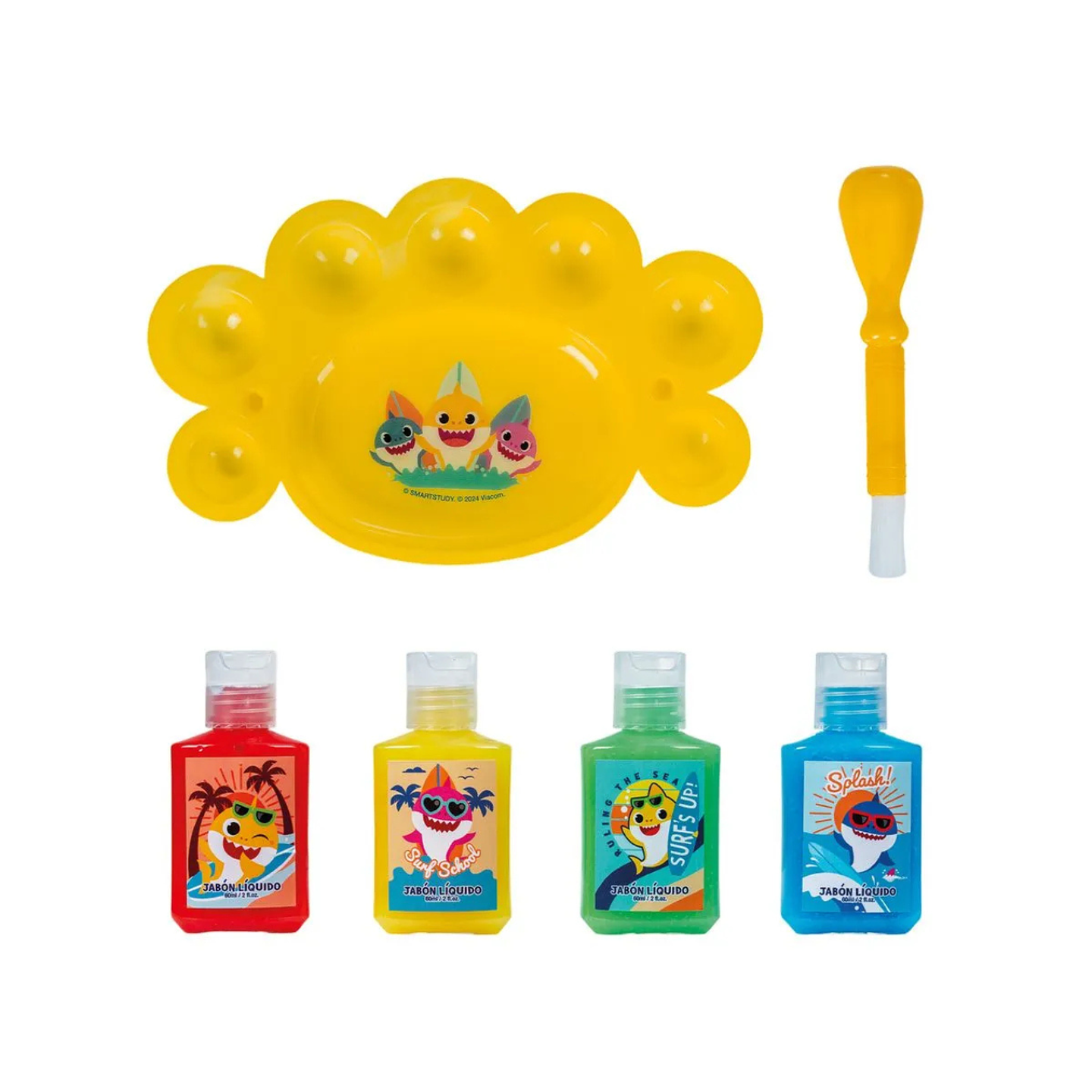 Set BABY SHARK play set - Jabon x 4 + paleta + pincel  2