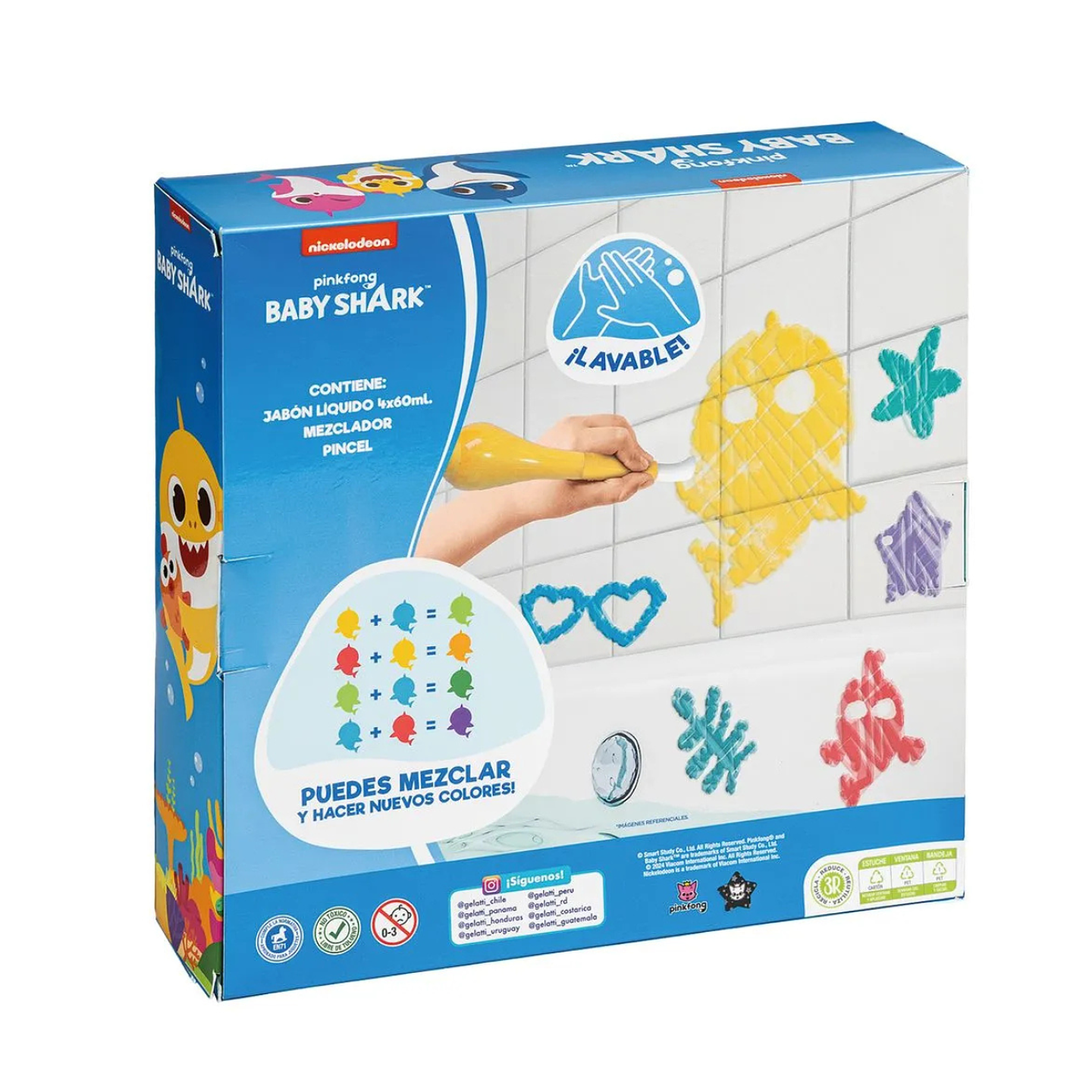 Set BABY SHARK play set - Jabon x 4 + paleta + pincel  3