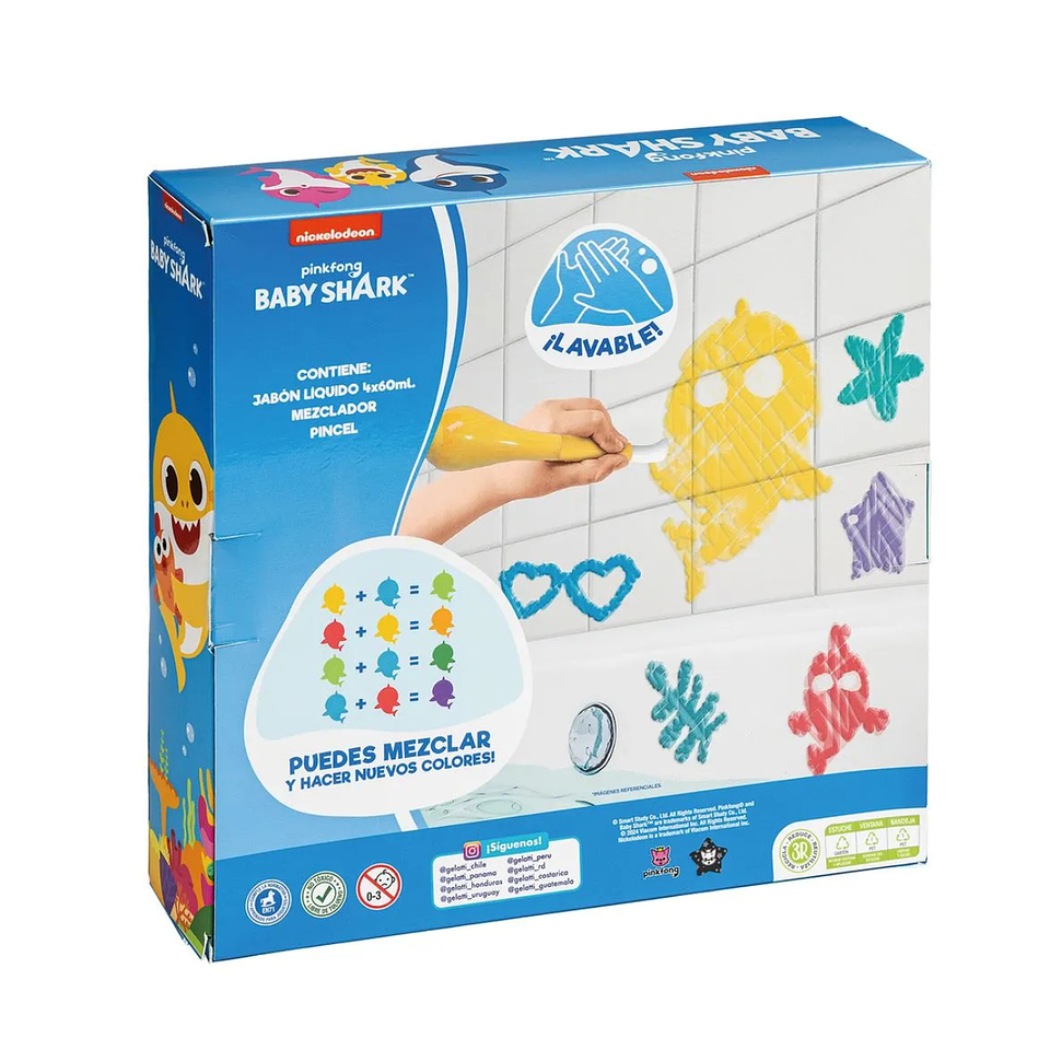Set BABY SHARK play set - Jabon x 4 + paleta + pincel  3