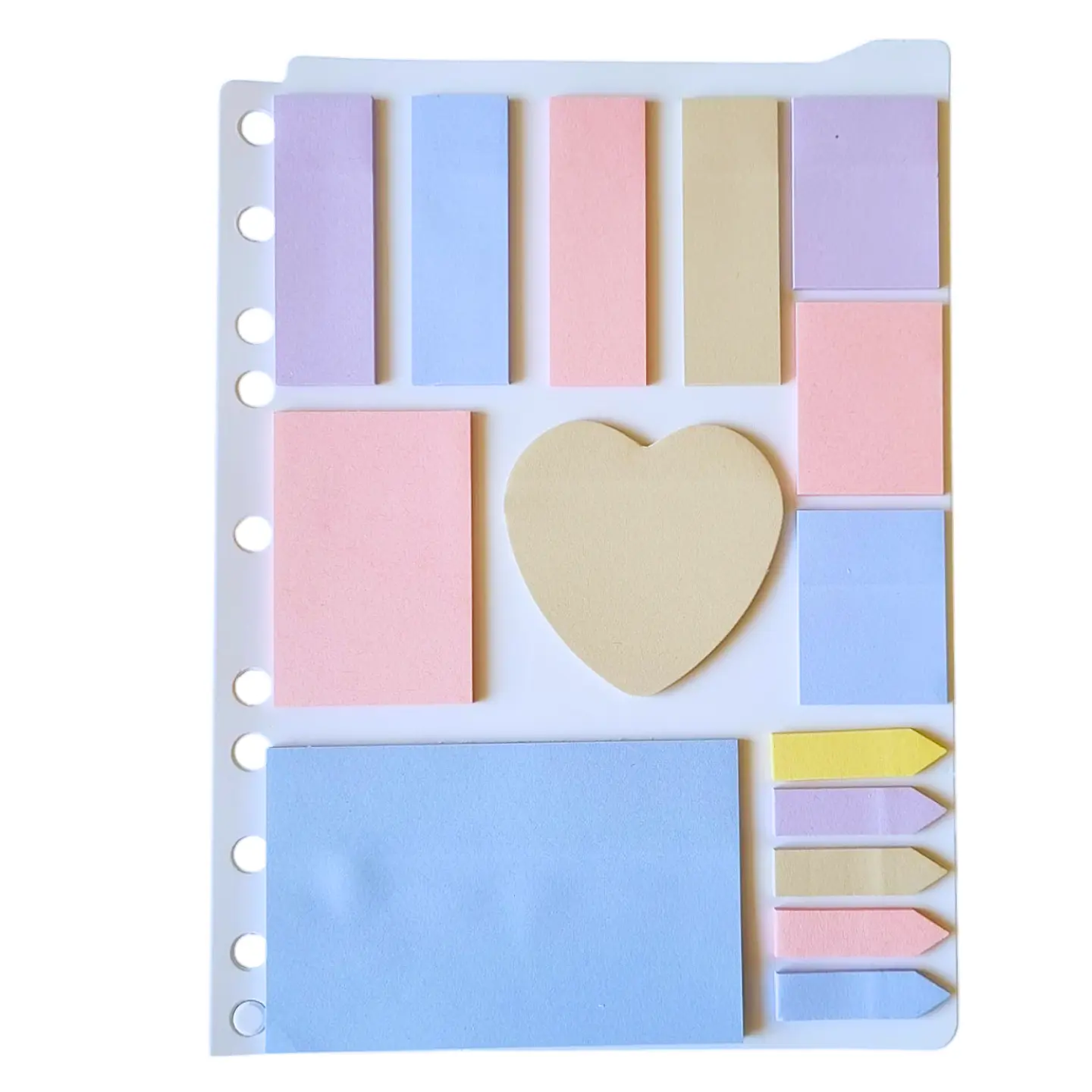 Block Notas Adhesivas Post It Libreta Archivo Con Agujeros Color Pastel  1