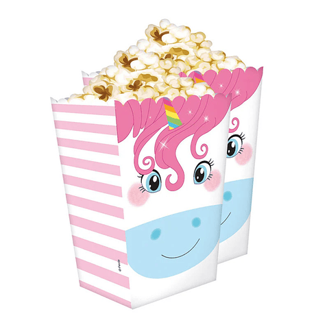 Set 12 Cajitas Popcorn Unicornio | Big Party Cumpleaños