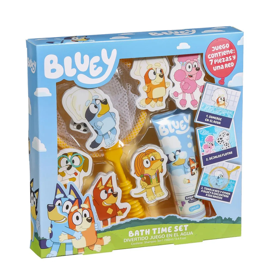 Shampoo 3 En 1 + Juego De Agua Bluey 2
