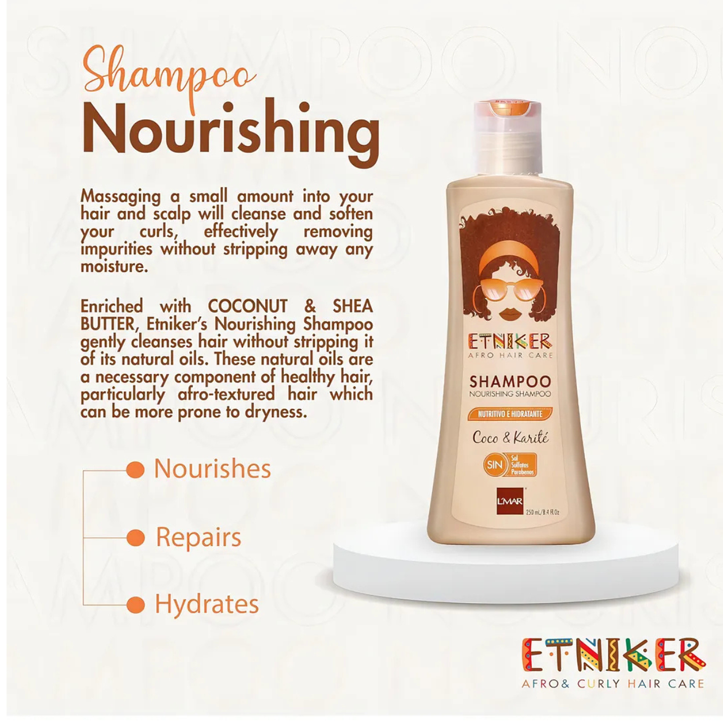 Shampoo Nutritivo Rizos Pro Rulos Etniker X 250ml 2