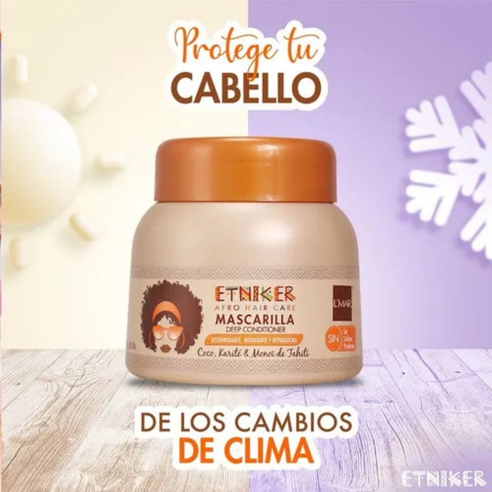 Mascarilla Acondicionador Para Rizos Rulos Etniker 300g 4