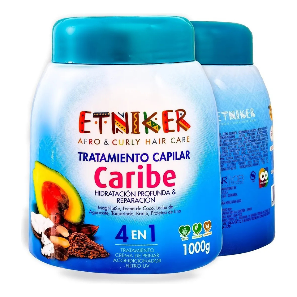 Maskarilla Etniker Caribe 4en1 Rizos , Hidratacion Profunda 2