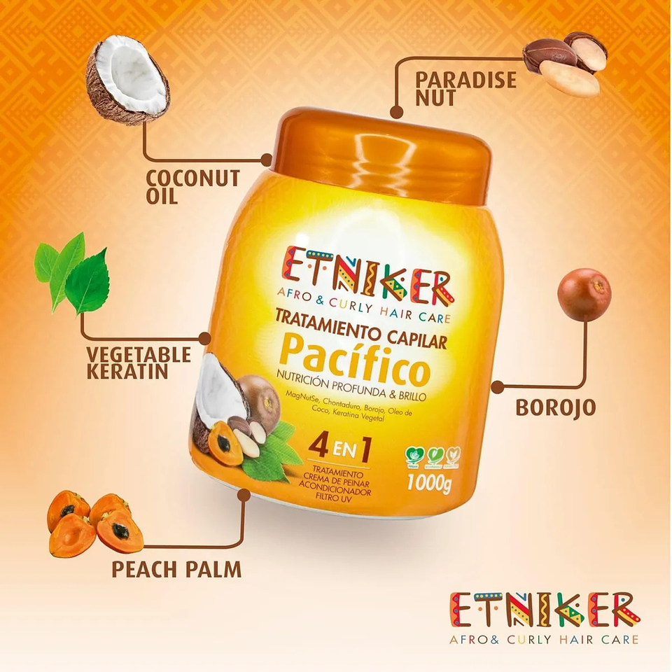 Tratamiento Capilar Pacífico Etniker-nutrición Profunda & Brillo 3
