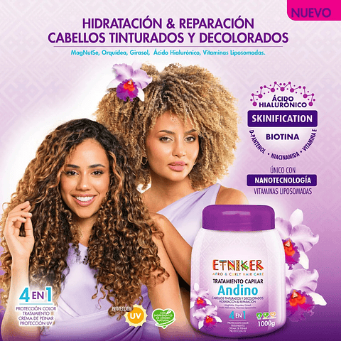 Tratamiento Capilar Andino Etniker Rizos Rulos Ondulado