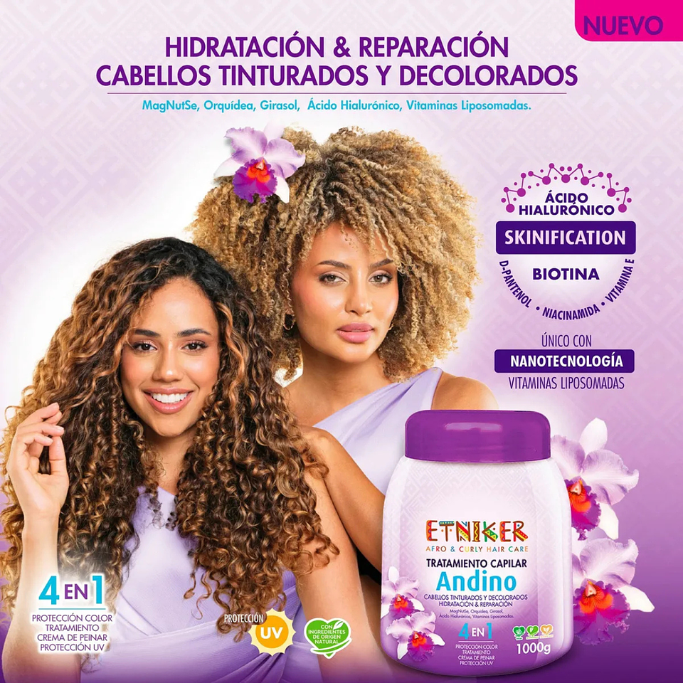 Tratamiento Capilar Andino Etniker Rizos Rulos Ondulado 2