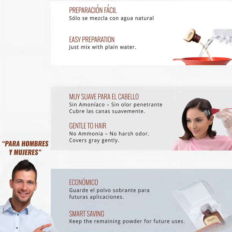 Tinte Bigen Polvo 45 Chocolate Permanente Sin Amoníaco 45 Chocolate 4