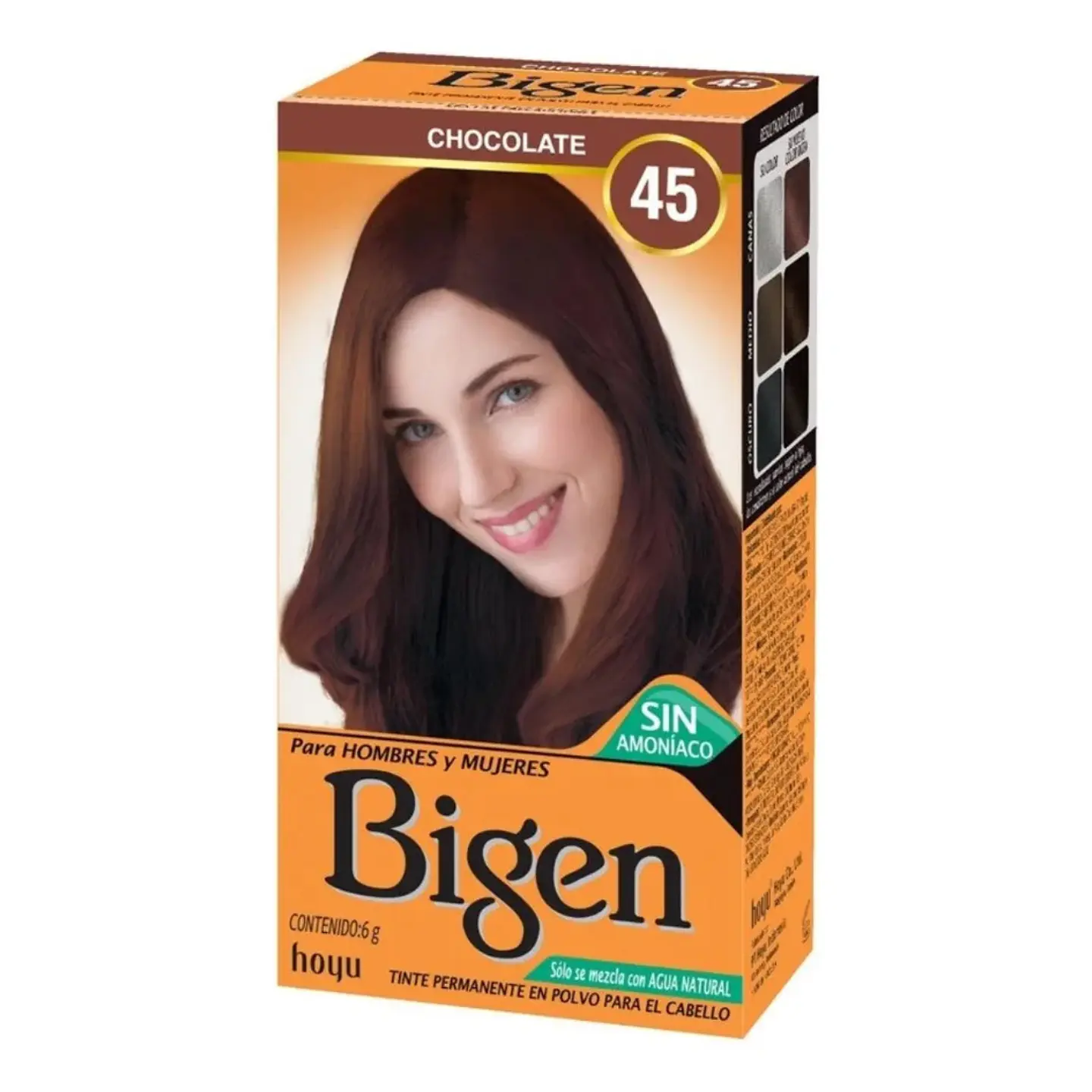 Tinte Bigen Polvo 45 Chocolate Permanente Sin Amoníaco 45 Chocolate 1