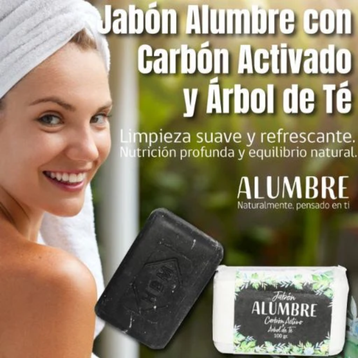Jabon De Piedra De Alumbre Con Carbon Activo Y Arbol De Te 3