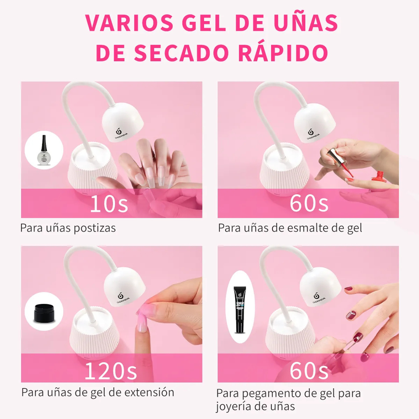 Lampara Uv Uñas Soft Gel 18w Flor De Loto - Cherimoya 4