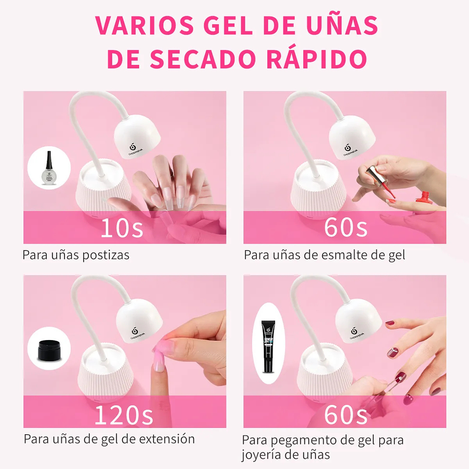 Lampara Uv Uñas Soft Gel 18w Flor De Loto - Cherimoya 4