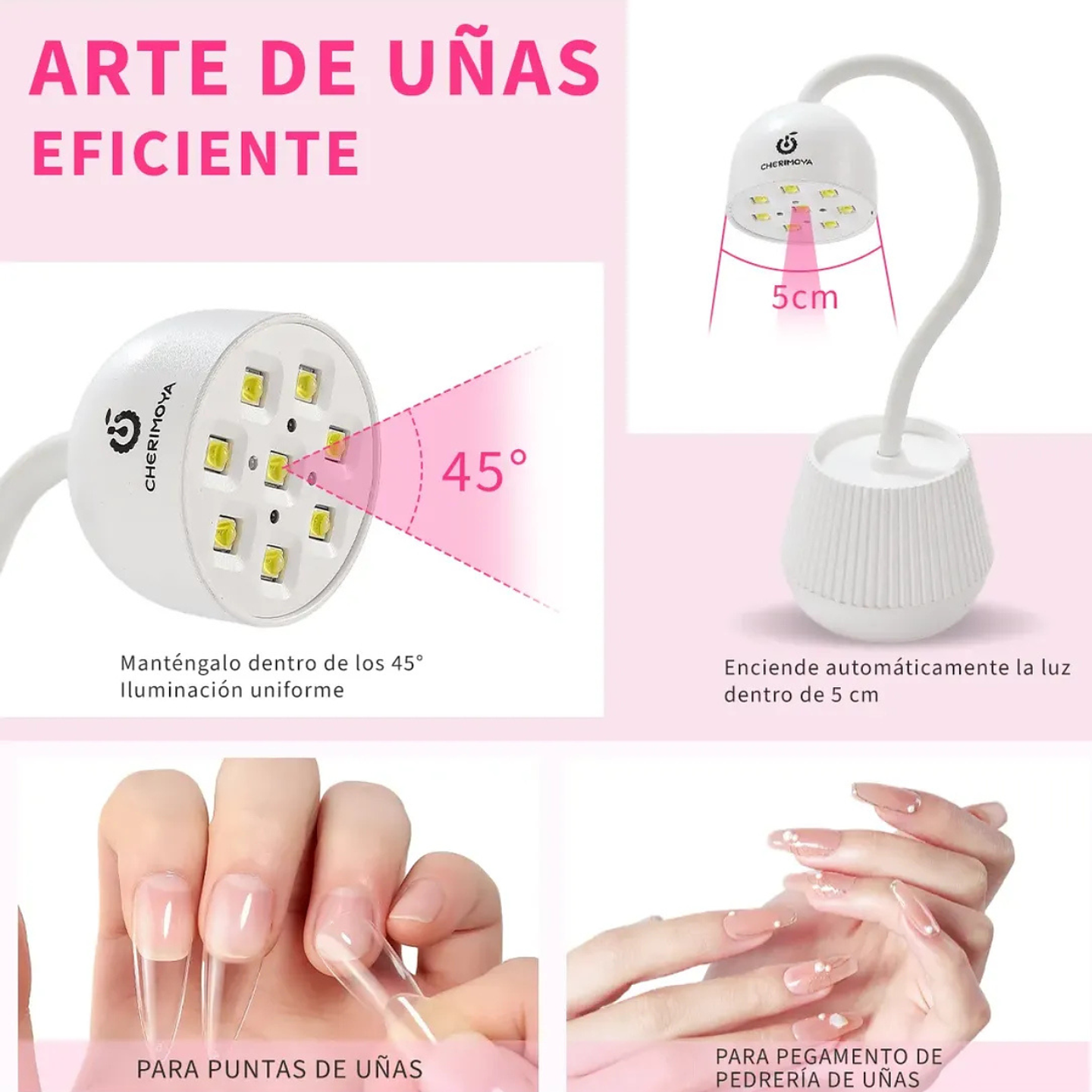 Lampara Uv Uñas Soft Gel 18w Flor De Loto - Cherimoya 7