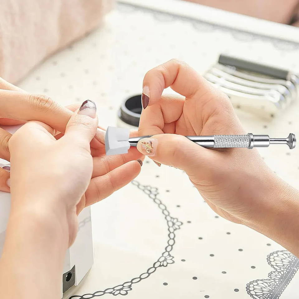 Pinza De Agarre Y 100 Esponjas Blender Manicuria Cherimoya 3