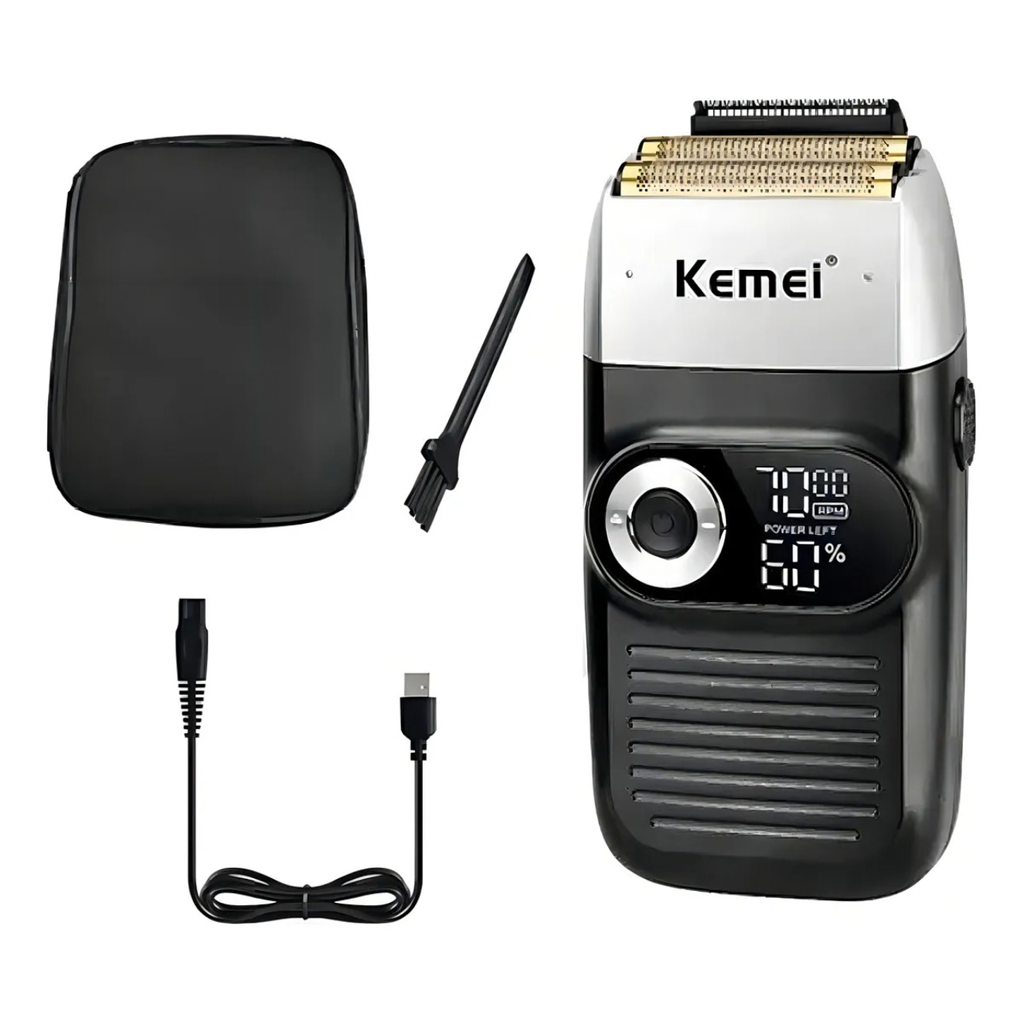 Máquina Afeitadora Kemei Km-2026 Negra Negro 4