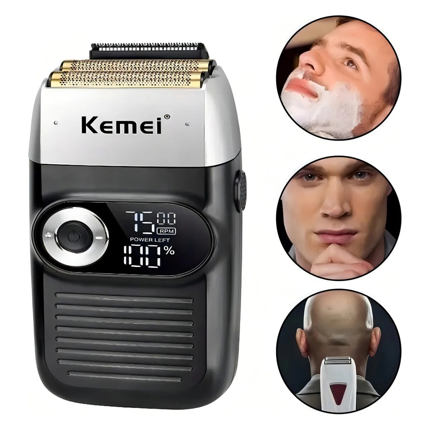 Máquina Afeitadora Kemei Km-2026 Negra Negro 7