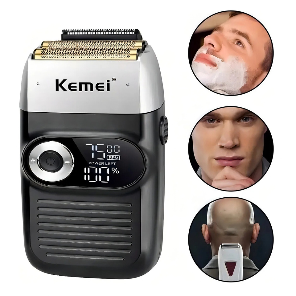 Máquina Afeitadora Kemei Km-2026 Negra Negro 7