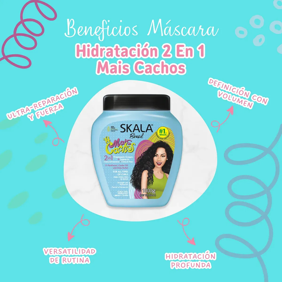 Mascara Skala Hidratación 2 En 1 Mais Cachos 1000g 7