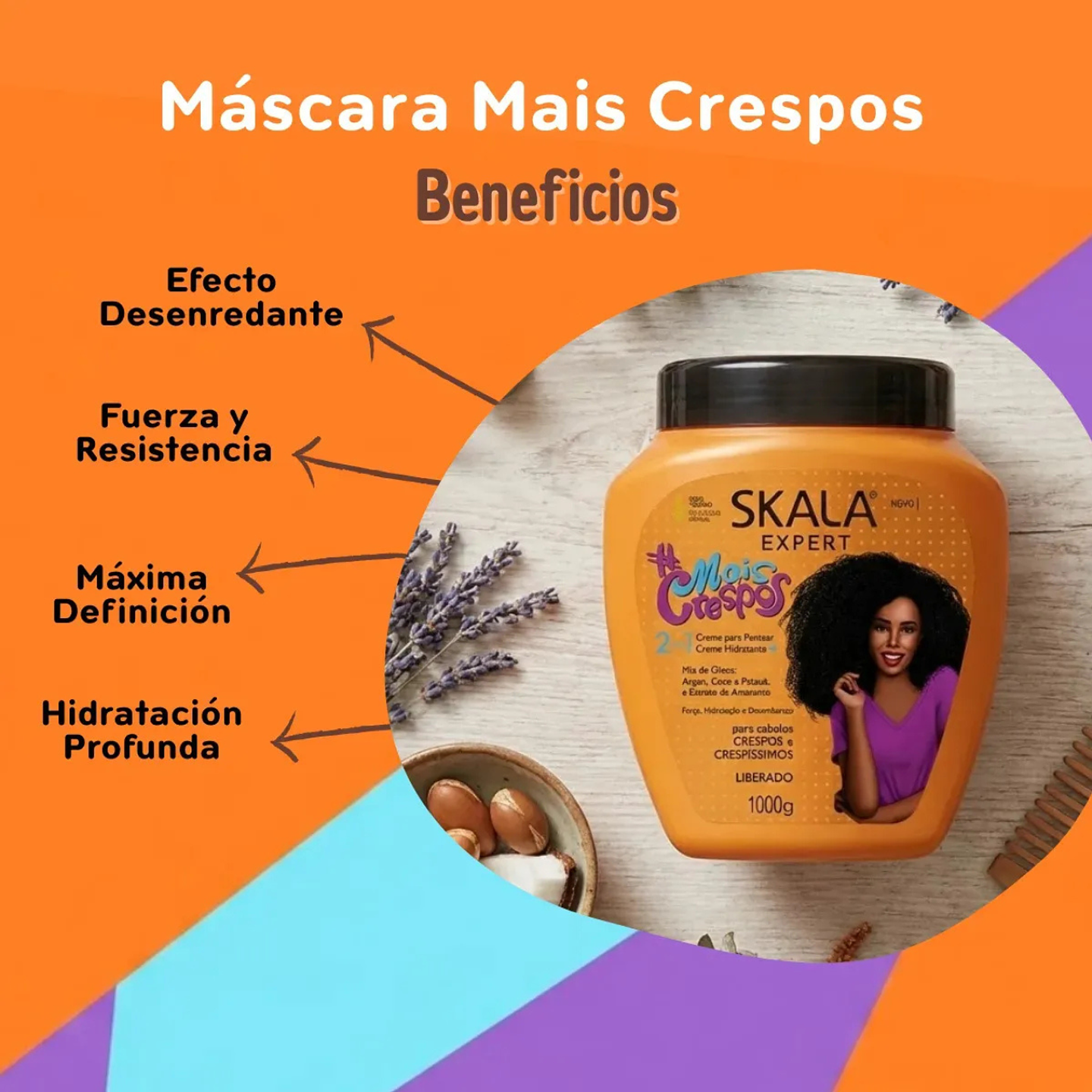 Skala Máscara Mais Crespos Cabello Rizado Y Ondulado 2 En 1 4