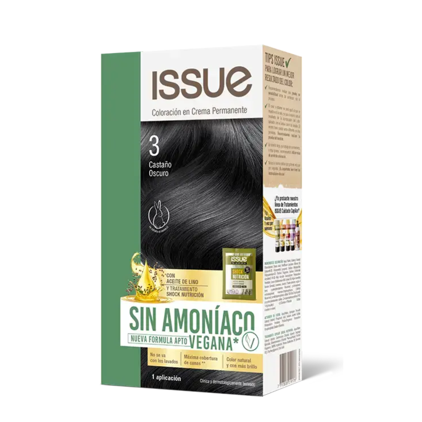 Tinte Isuue Kit Sin Amoniaco Tono Color Tintura Cabello 3