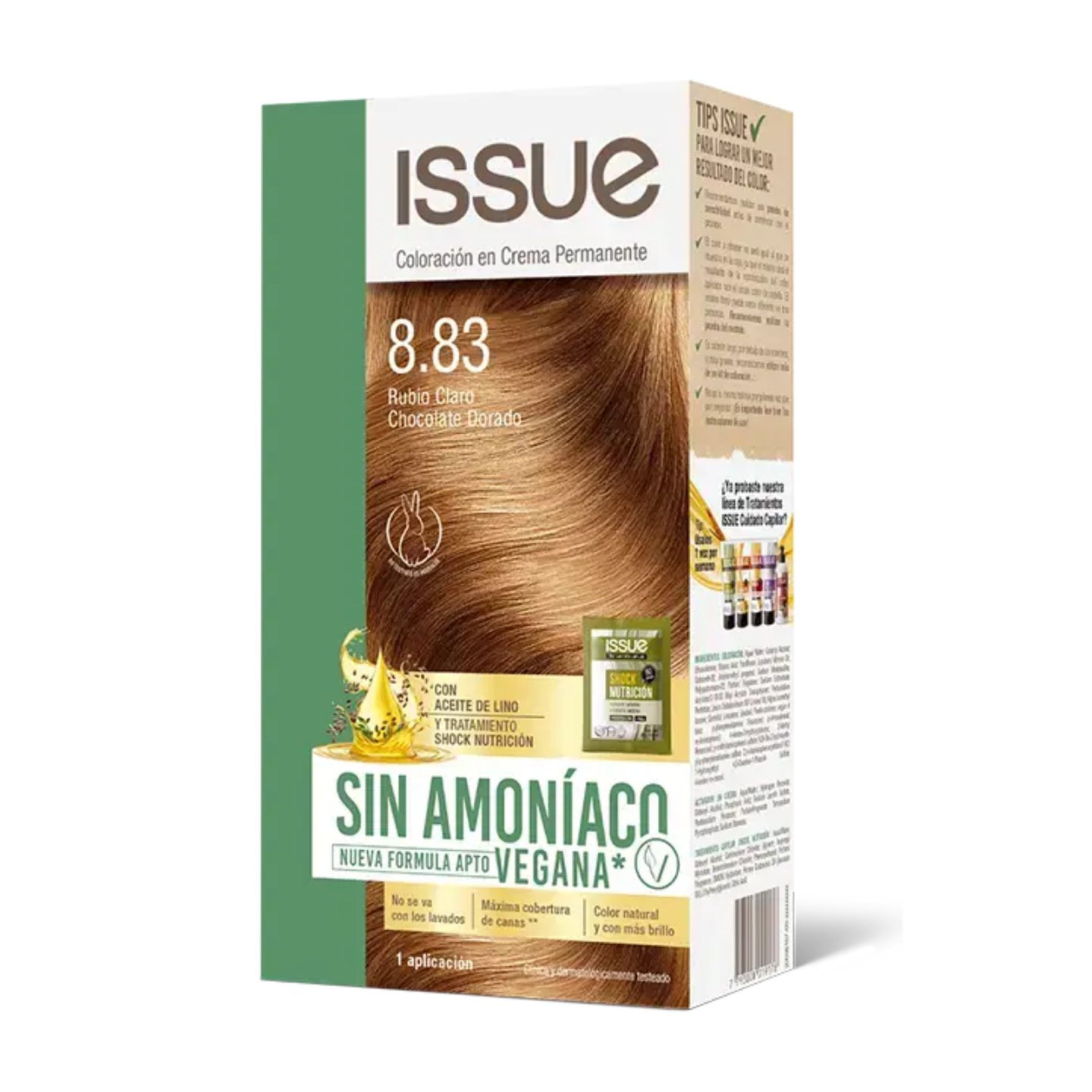Tinte Isuue Kit Sin Amoniaco Tono Color Tintura Cabello 8
