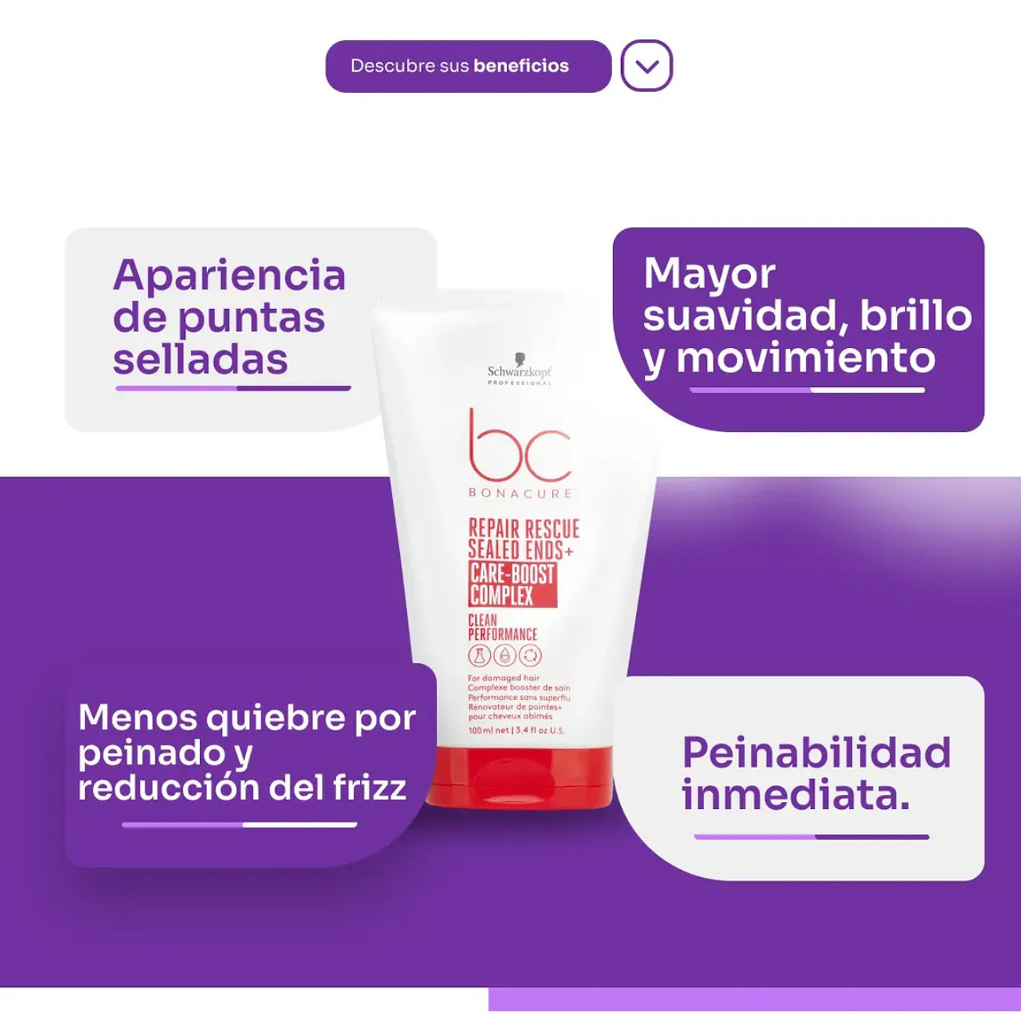 Serum Reparador Puntas  Bonacure Repair Rescue Reconstrucción Total 100ml 2