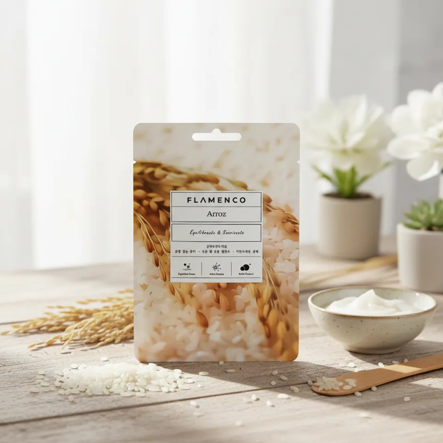 Mascarilla Facial Hidratante de Arroz Y Trigo 2