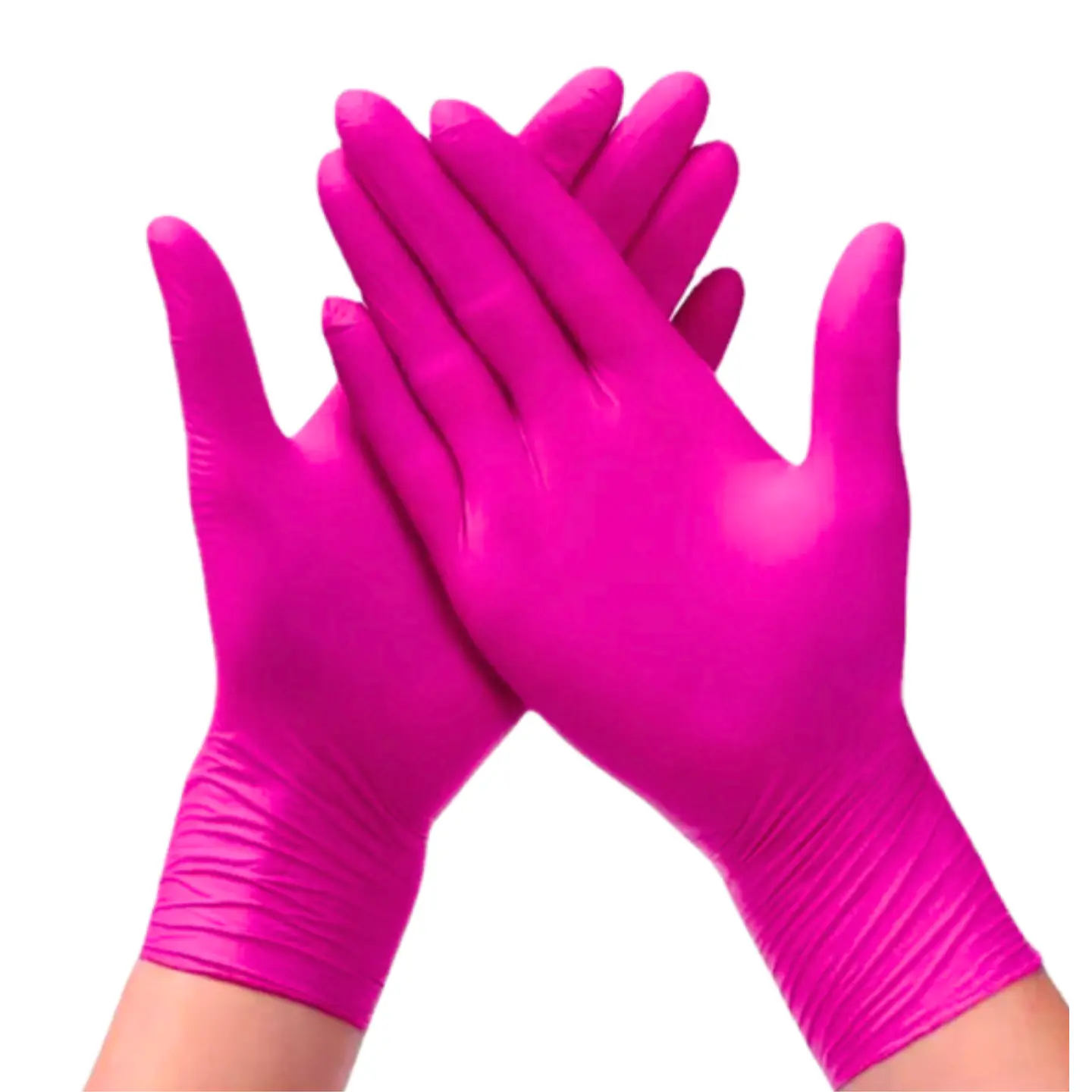 Guantes Nitrilo Rosados Talla M 100 uni 2