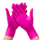 Guantes Nitrilo Rosados Talla M 100 uni - Miniatura 2