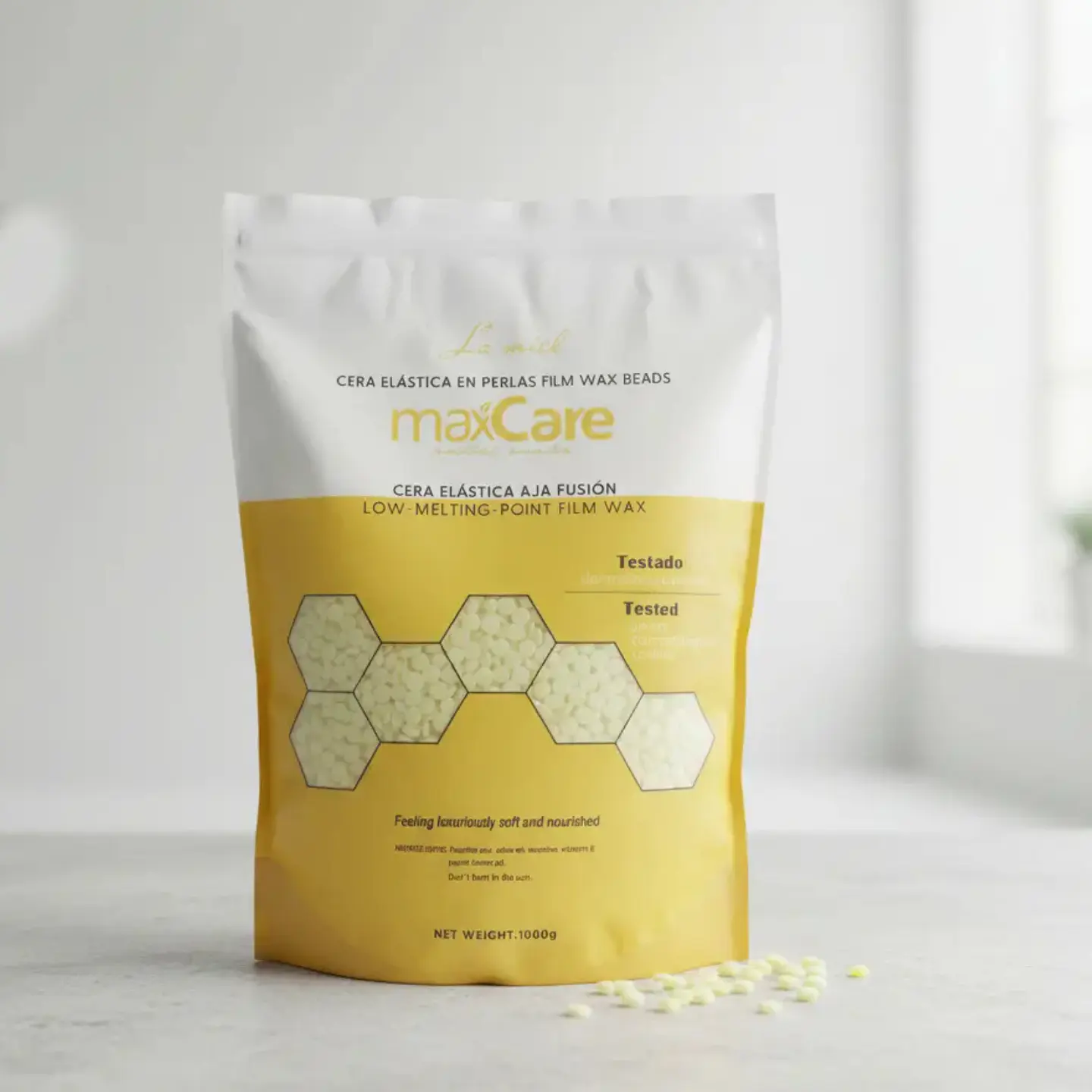 Maxcare® Cera Elastica Depilatoria 1kg (miel) 1