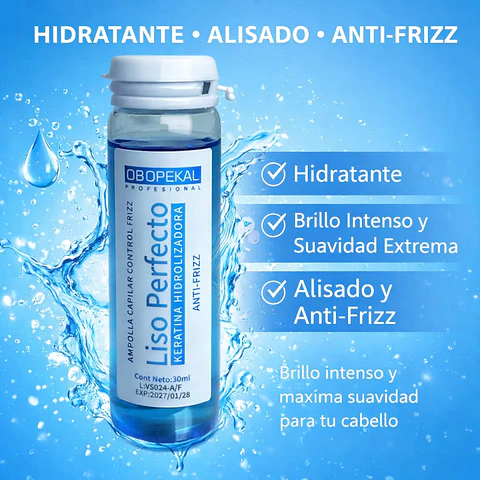 Ampolla Capilar Obopekal Liso Perfecto 30ml 1 Uni