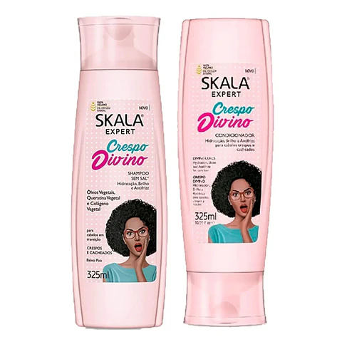 Skala Crespo Divino Shampoo Acondicionador Vegano Rulos Pelo