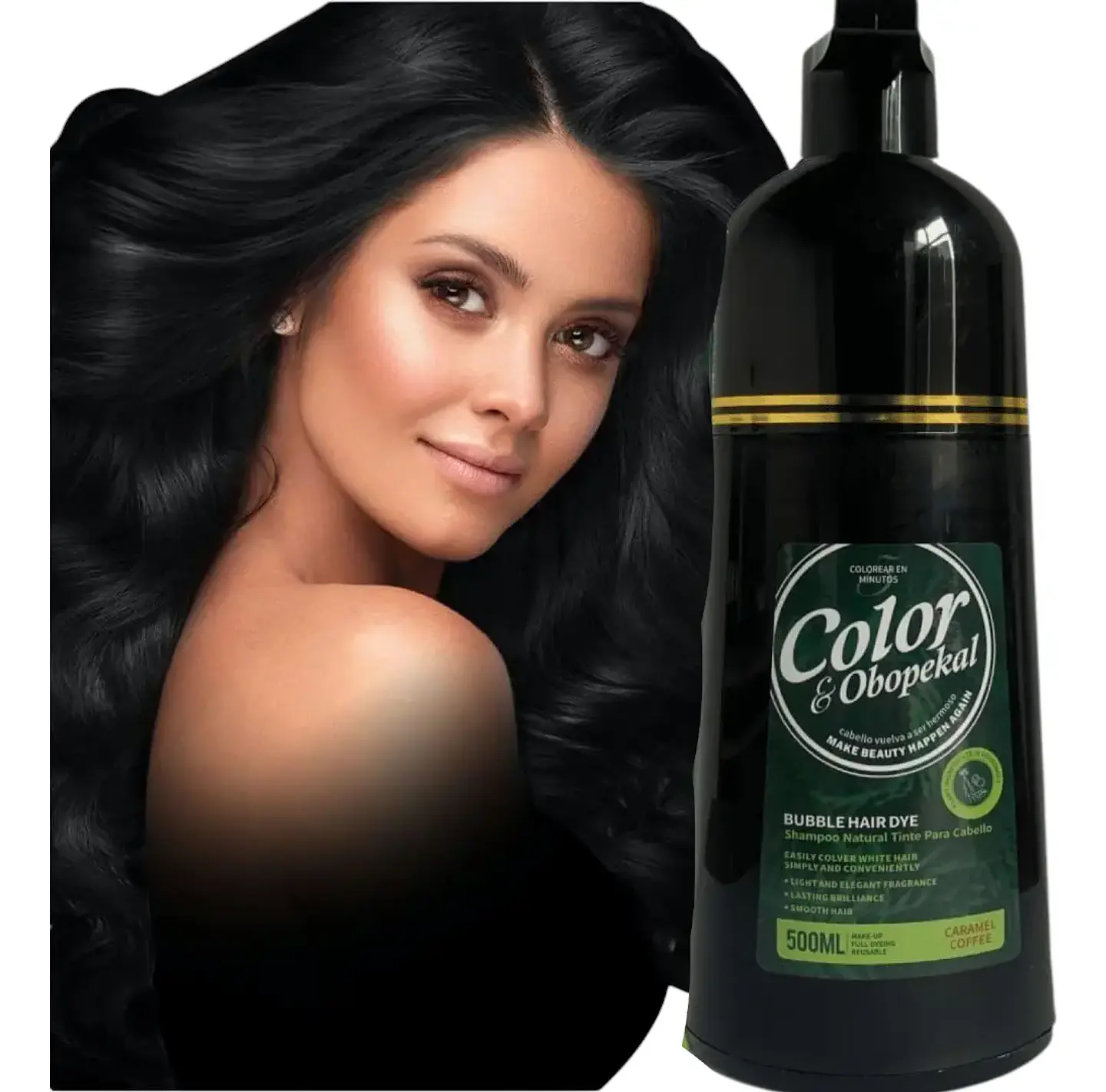 Shampoo Cubre Canas Obopekal Negro Matizante 500ml 3