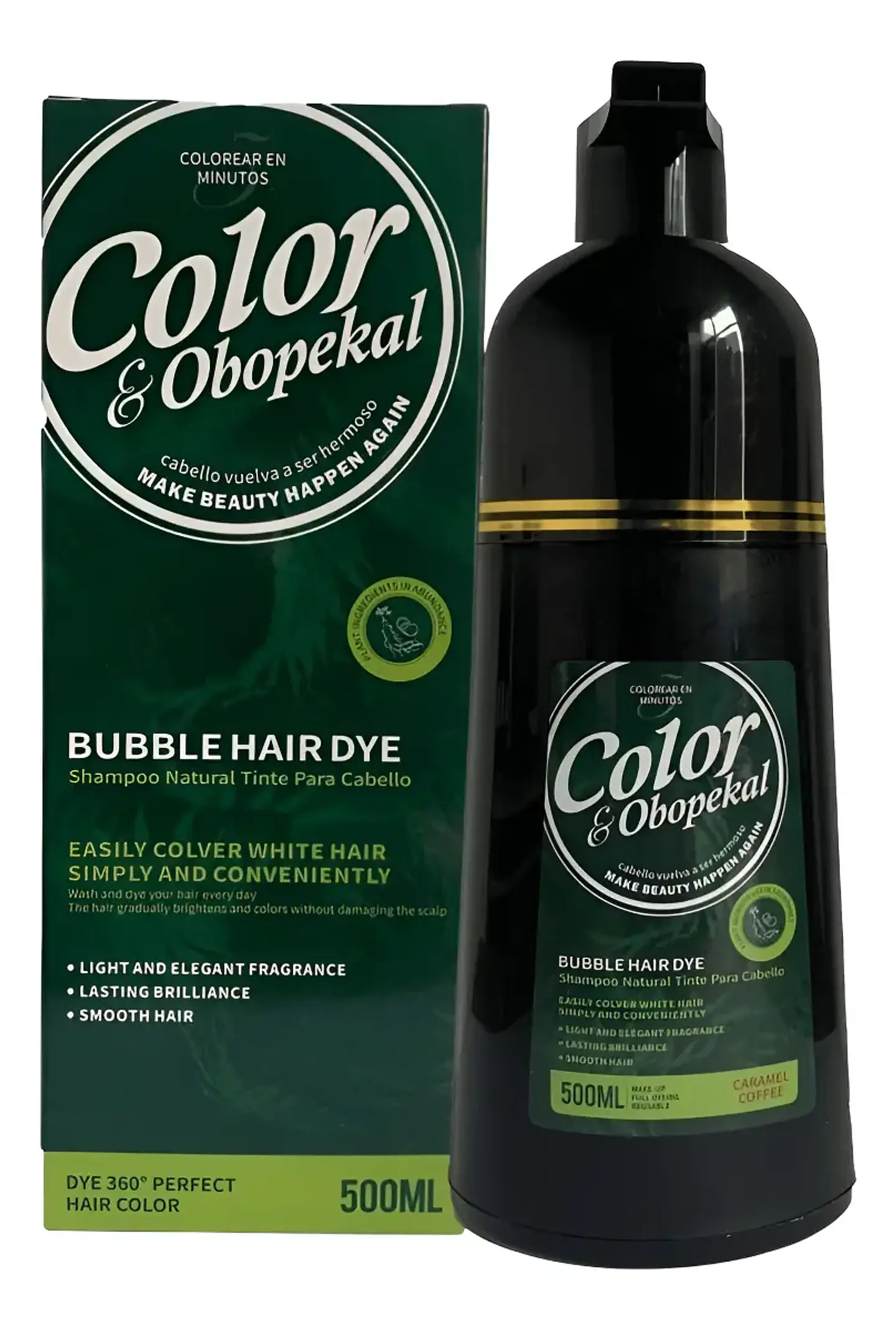 Shampoo Cubre Canas Castaño Obopekal Tintura 500ml 1