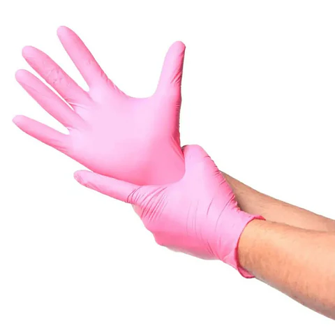 Guantes Nitrilo Rosado Topsafe X 100u Talla L