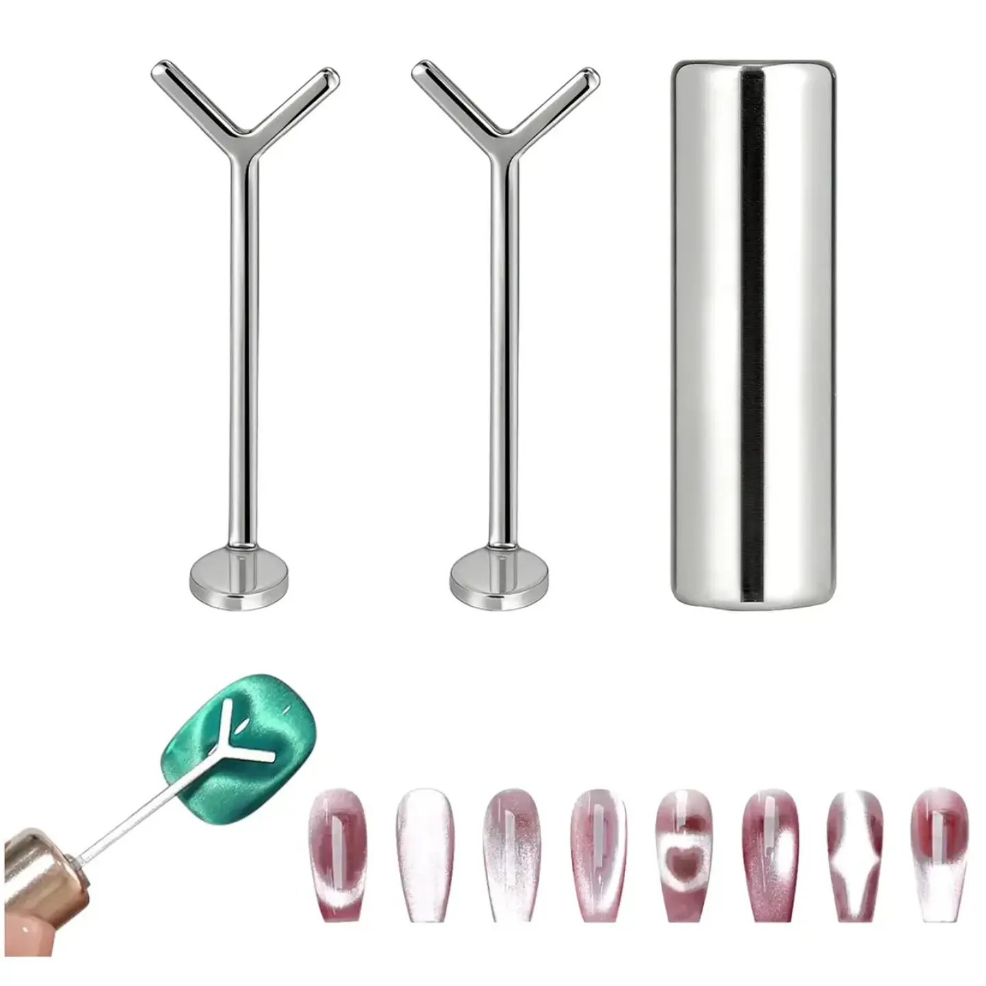 Imán Para Ojo De Gatonail 3 En 1 Y Corazón 3d Uñas Cherimoya 1