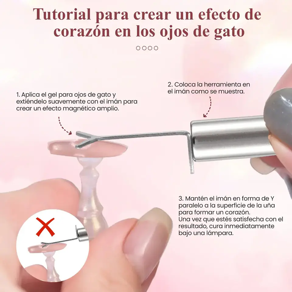Imán Para Ojo De Gatonail 3 En 1 Y Corazón 3d Uñas Cherimoya 4