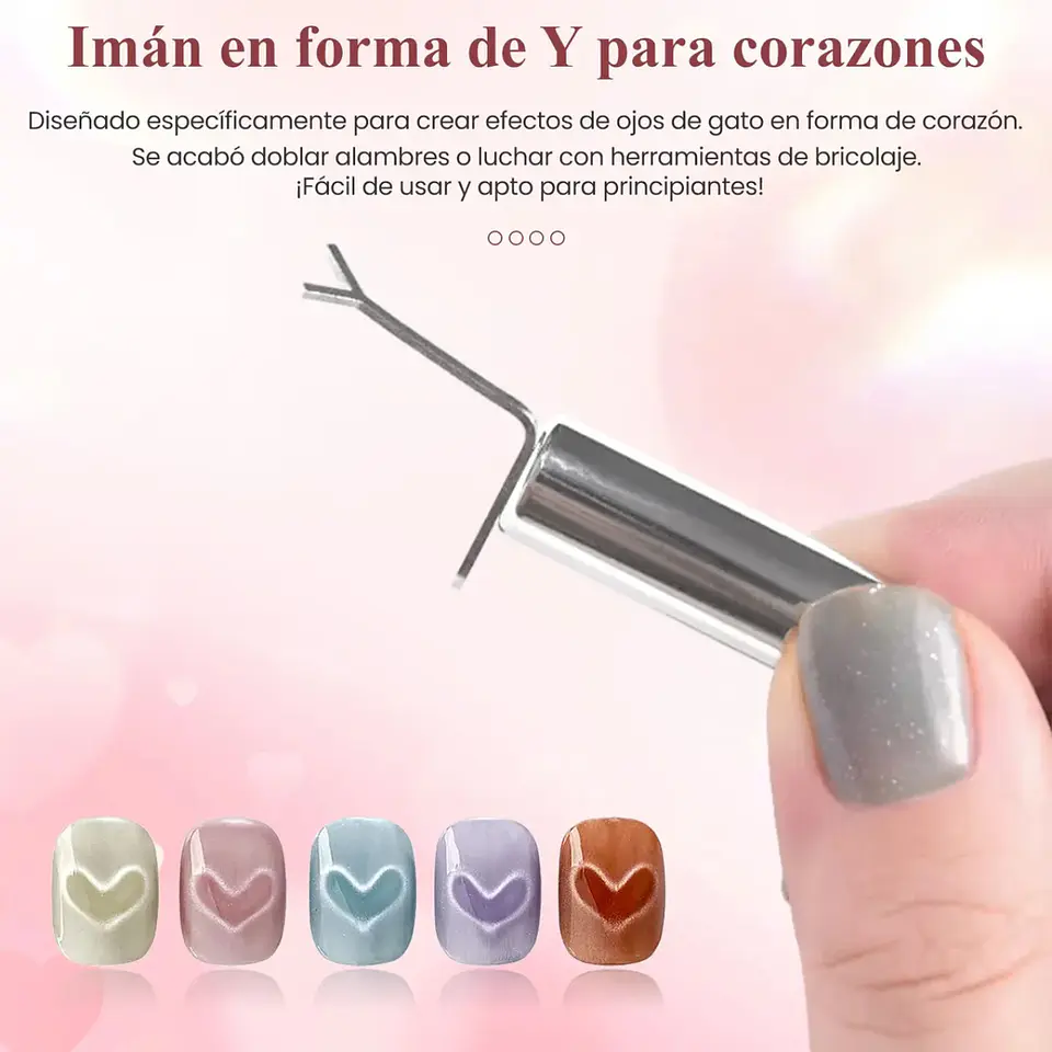 Imán Para Ojo De Gatonail 3 En 1 Y Corazón 3d Uñas Cherimoya 5