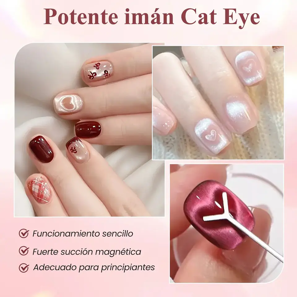 Imán Para Ojo De Gatonail 3 En 1 Y Corazón 3d Uñas Cherimoya 7