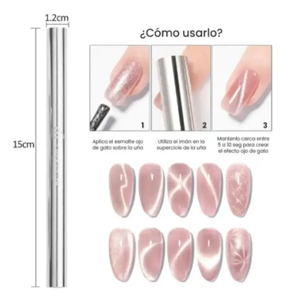 Iman Magnetico Cilindrico Para Efecto Ojo De Gato Cherimoya 3