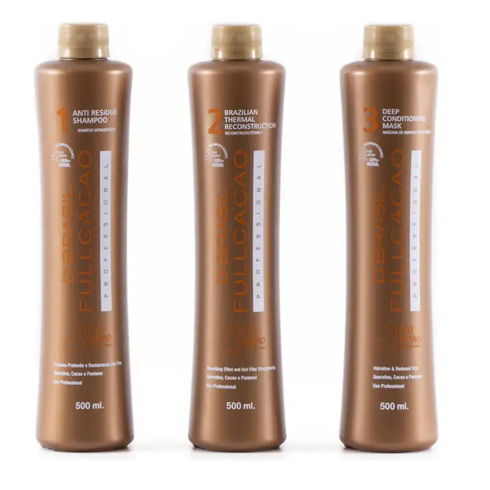 Fullcacao® Keratina Alisado Capilar (3 Pasos) 500ml 1