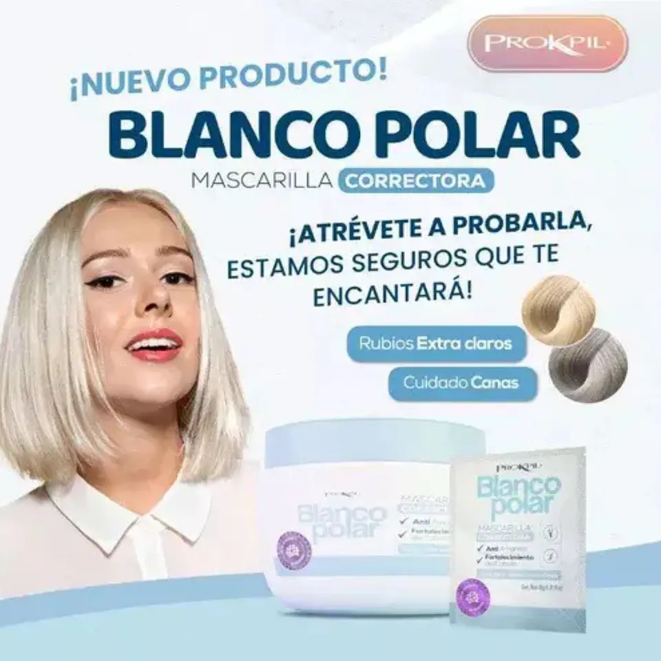 Mascarilla Capilar Anti-amarillos Blanco Polar Prokpil 350g 3