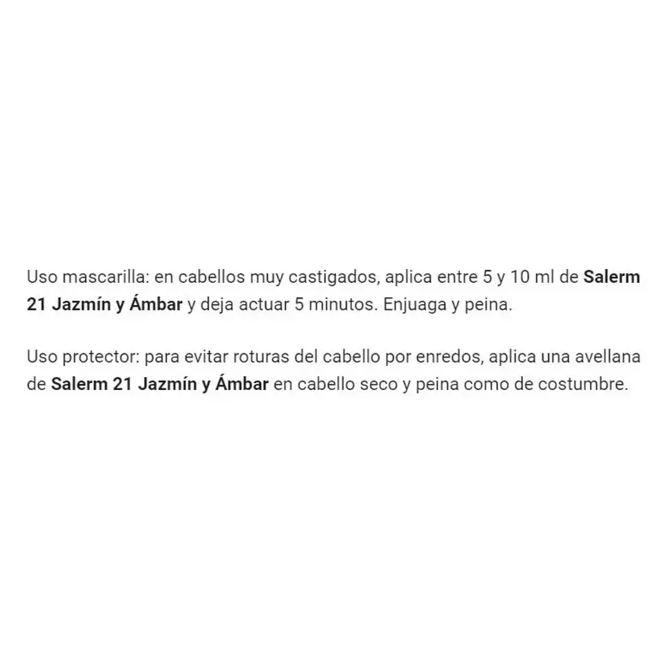 Crema Intensiva Capilar Jazmin Y Ambar 200ml Salerm 21  3