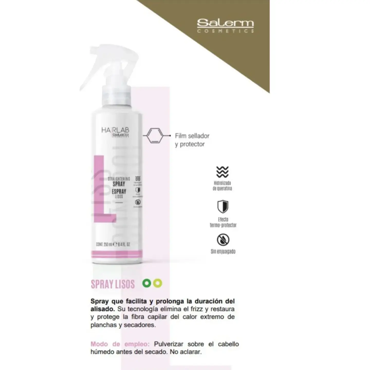 Protector Térmico Salerm Straightening Spray Lisos 250ml 2